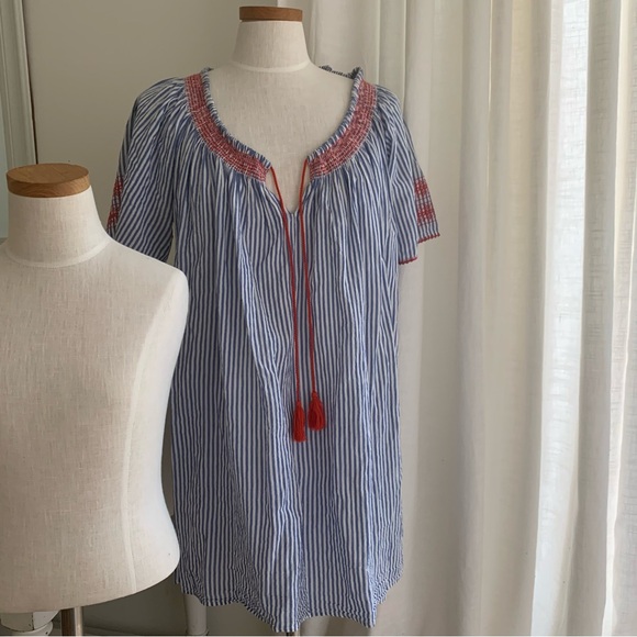J Crew Blue Stripe Swim Coverup - Picture 2 of 7